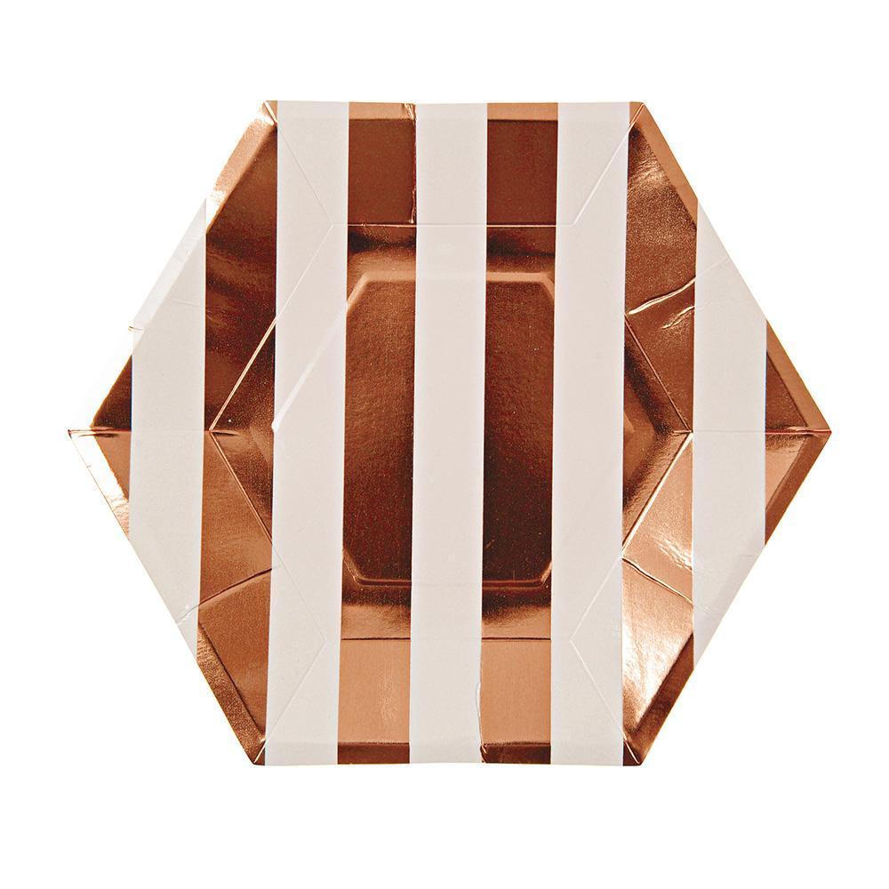 Drinking cups Partydeko rose gold strips table decorations