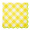 Meri Meri - Yellow Gingham Large Napkins