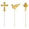 PARTYDECO - First Communion Gold Cake Toppers - party supplies Lebanon