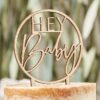 Ginger Ray - Wooden Hey Baby Cake Topper