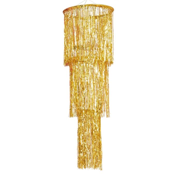 Ginger Ray Mix It Up Gold 3 Tier, Three Tier Fringe Chandelier Gold