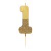 We Heart Birthdays Gold Glitter Number Candle 1 - party supplies Lebanon