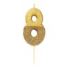 We Heart Birthdays Gold Glitter Number Candle 8 - party supplies Lebanon