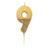 We Heart Birthdays Gold Glitter Number Candle 9 - party supplies Lebanon
